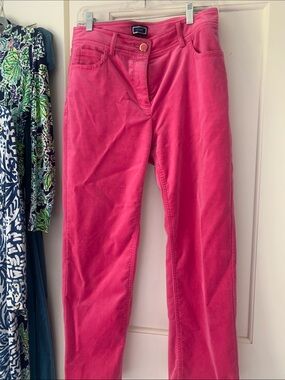J. Crew Hot Pink Straight-Leg velvet Pants